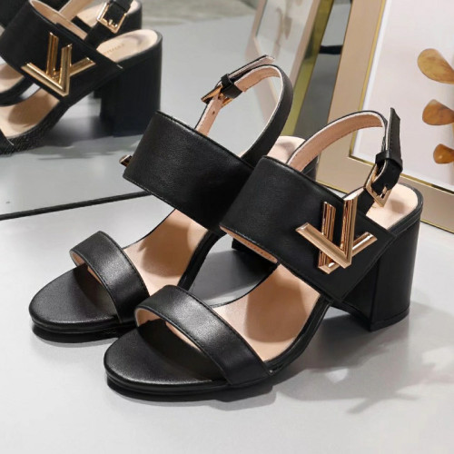 Louis Vuitton Womens Shoes Sandals Leather Design Luxury Brand Summer Fashion Sandals LOCK IT SANDAL with Original Box