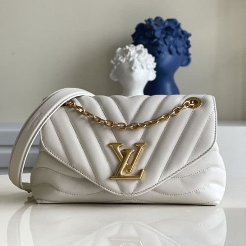 Louis Vuitton Womens Bags Shoulder Bag Luxury Brand LV NEW WAVE CHAIN BAG Ivory Smooth cowhide leather with Original Box M58549