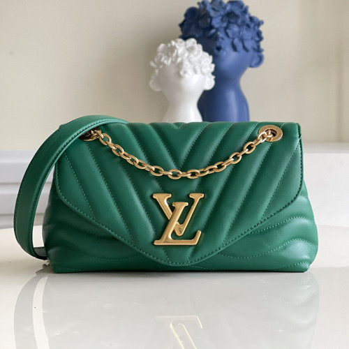 Louis Vuitton Womens Bags Shoulder Bag Luxury Brand LV NEW WAVE CHAIN BAG Emerald Green Smooth cowhide leather with Original Box M58664