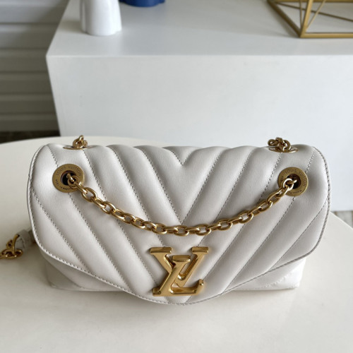 Louis Vuitton Womens Bags Shoulder Bag Luxury Brand LV NEW WAVE CHAIN BAG Ivory Smooth cowhide leather with Original Box M58549