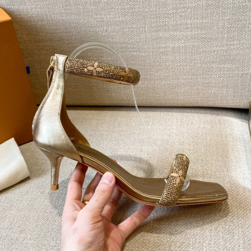 Louis Vuitton Womens Shoes Sandals Leather Design Luxury Brand Summer Fashion Sandals APPEAL SANDAL Suede baby goat leather and strass with Original Box