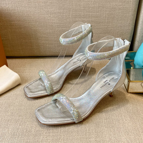Louis Vuitton Womens Shoes Sandals Leather Design Luxury Brand Summer Fashion Sandals APPEAL SANDAL Suede baby goat leather and strass with Original Box
