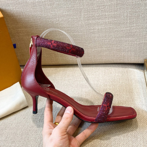 Louis Vuitton Womens Shoes Sandals Leather Design Luxury Brand Summer Fashion Sandals APPEAL SANDAL Suede baby goat leather and strass with Original Box