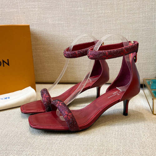 Louis Vuitton Womens Shoes Sandals Leather Design Luxury Brand Summer Fashion Sandals APPEAL SANDAL Suede baby goat leather and strass with Original Box