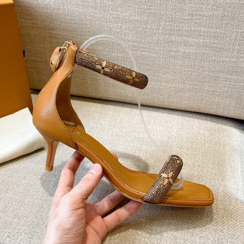 Louis Vuitton Womens Shoes Sandals Leather Design Luxury Brand Summer Fashion Sandals APPEAL SANDAL Suede baby goat leather and strass with Original Box