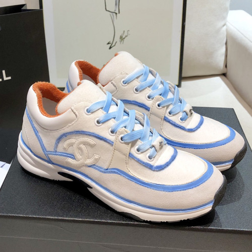 Chanel Women Shoes Sneakers Lace-Up Design Luminous Luxury Brand Sports Shoes with Original Box