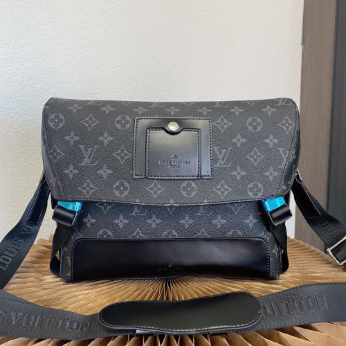 Louis Vuitton Mens Shoulder Messenger Bags Luxury Brand Fashion Type MESSENGER PM VOYAGER M40511 Monogram Eclipse canvas with Original Box