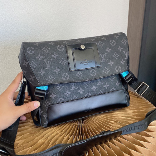 Louis Vuitton Mens Shoulder Messenger Bags Luxury Brand Fashion Type MESSENGER PM VOYAGER M40511 Monogram Eclipse canvas with Original Box