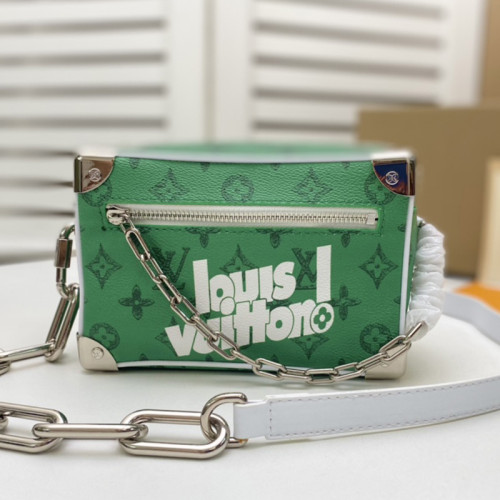 Louis Vuitton Mens Bag Luxury Brand Fashion Type MINI SOFT TRUNK Green vintage Monogram canvas with Original Box M80816