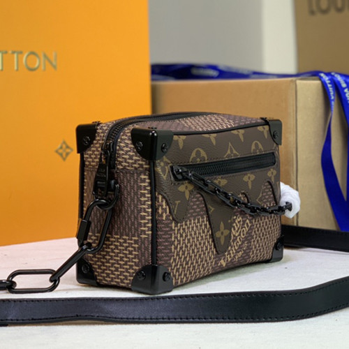 Louis Vuitton Mens Bag Luxury Brand Fashion Type MINI SOFT TRUNK N60394 Giant Damier Ebene coated canvas with Original Box
