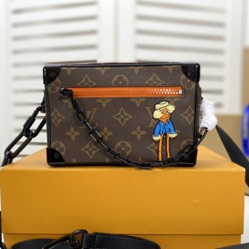 Louis Vuitton Mens Bag Luxury Brand Fashion Type MINI SOFT TRUNK Monogram coated canvas with Original Box