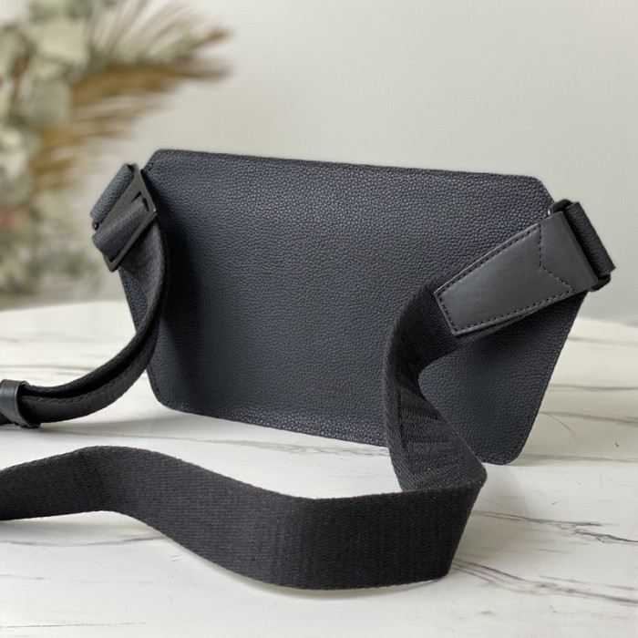 Louis Vuitton Mens Shoulder Bags Luxury Brand Fashion Type SLINGBAG M57081 Black grained calf leather with Original Box
