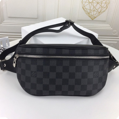 Louis Vuitton Mens Shoulder Bags Luxury Brand Fashion Type CAMPUS BUMBAG N40362 Damier Graphite coated canvas with Original Box