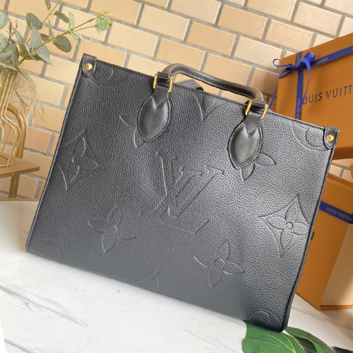 Louis Vuitton Womens Bags Handbags ONTHEGO MM Luxury Brand M45595 Black Embossed grained cowhide leather
