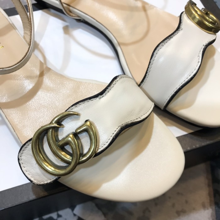 Gucci Womens Shoes Sandals Casual Design Luxury Brand Classic Leather thong sandal with Double G ‎with Original Box