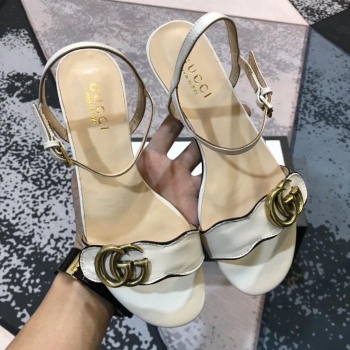 Gucci Womens Shoes Sandals Casual Design Luxury Brand Classic Leather thong sandal with Double G ‎with Original Box