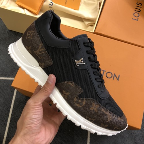 Louis Vuitton Men Shoes Sports RUN AWAY SNEAKER Running Design Luxury Brand with Original Box Black Monogram canvas and mesh 1A80Q3