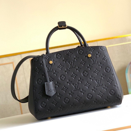 Louis Vuitton Womens Bags Shoulder Bags Handbags Luxury Brand Fashion Type MONTAIGNE MM Black Monogram Empreinte embossed supple grained cowhide leather and supple grained cowhide leather M41048