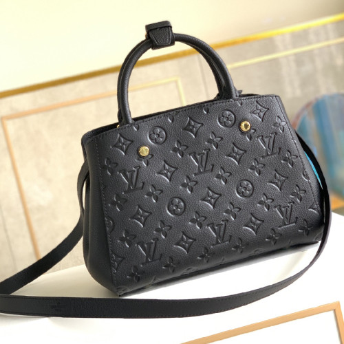 Louis Vuitton Womens Bags Shoulder Bags Handbags Luxury Brand Fashion Type MONTAIGNE BB Black Monogram Empreinte embossed supple grained cowhide leather and supple grained cowhide leather M41053