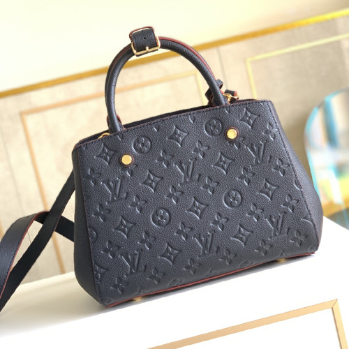 Louis Vuitton Womens Bags Shoulder Bags Handbags Luxury Brand Fashion Type MONTAIGNE BB  Navy Blue/Red Monogram Empreinte embossed supple grained cowhide leather and supple grained cowhide leather M42747