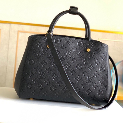 Louis Vuitton Womens Bags Shoulder Bags Handbags Luxury Brand Fashion Type MONTAIGNE MM Black Monogram Empreinte embossed supple grained cowhide leather and supple grained cowhide leather M41048
