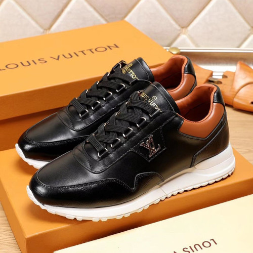 Louis Vuitton Men Shoes Sports RUN AWAY SNEAKER Running Design Luxury Brand with Original Box Alligator leather and calf leather Black 1A5EK8