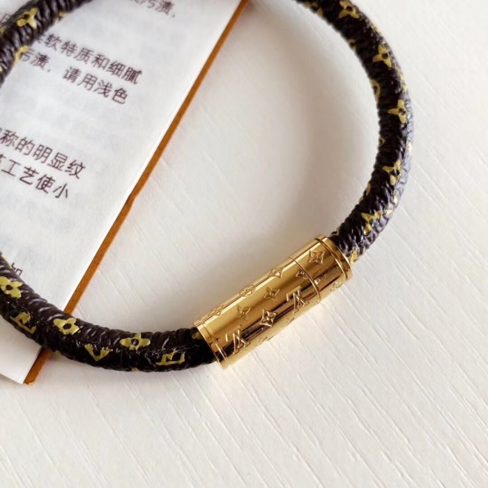 Louis Vuitton Luxury Womens Bracelet LV CONFIDENTIAL BRACELET M6334E Monogram Canvas strap with Original Box