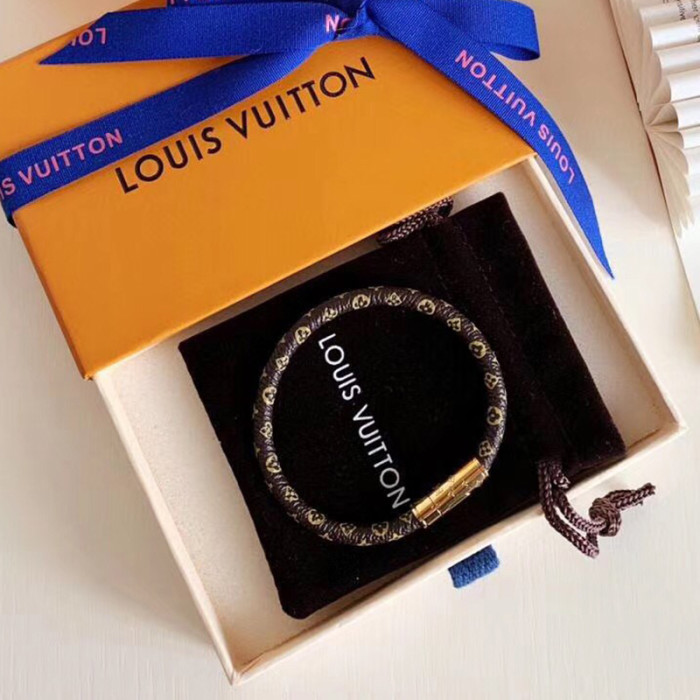 Louis Vuitton Luxury Womens Bracelet LV CONFIDENTIAL BRACELET M6334E Monogram Canvas strap with Original Box
