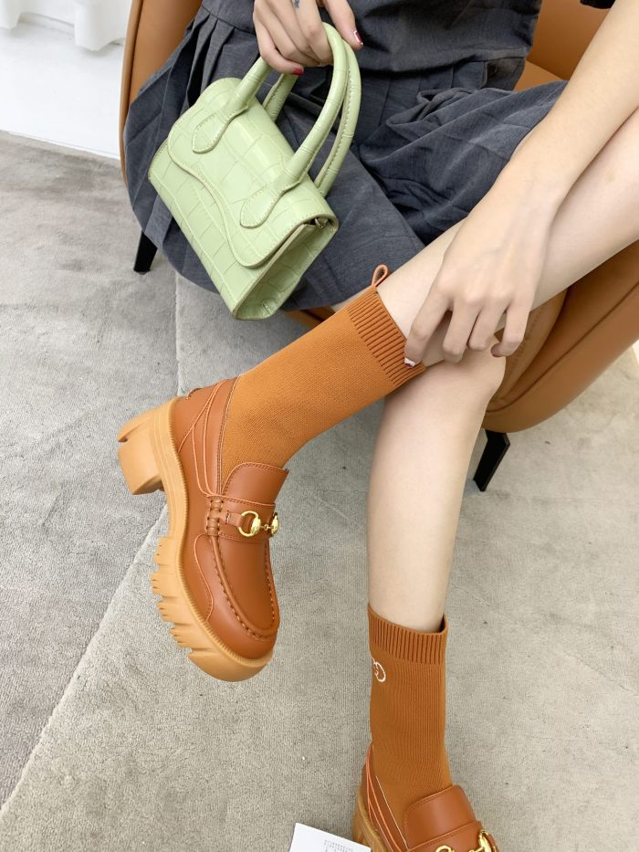 Gucci Women Shoes Boots Luxury Brand Fashion Leather ankle boot with Sylvie Web
