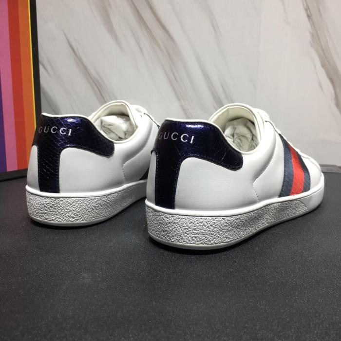 Gucci Men Shoes Sneakers Luxury Brand Men's Ace Leather Sneaker ‎386750 A3830 9071 with Original Box