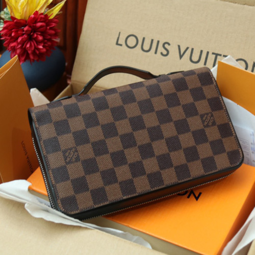Louis Vuitton Mens Womens Bags Clutch Luxury Brand Fashion Type ZIPPY XL WALLET Coated Canvas with Original Box