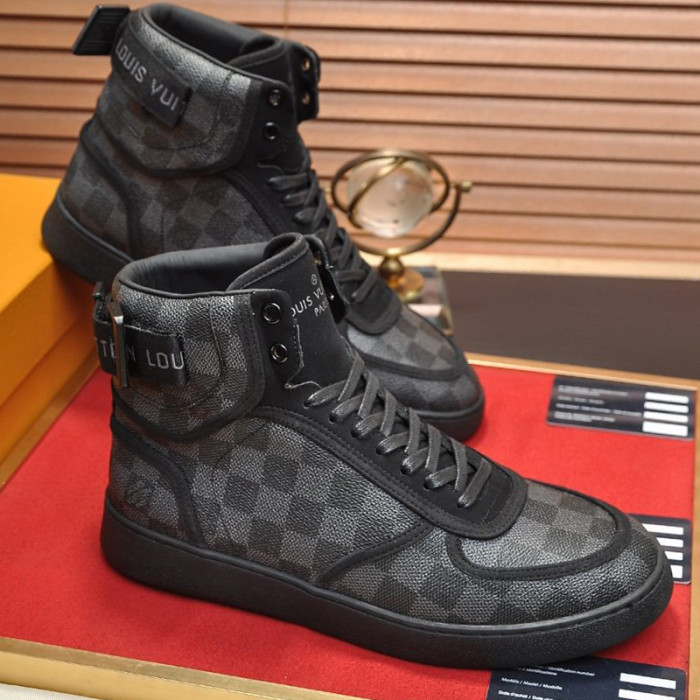 Louis Vuitton Men Shoes Sneakers Casual Luxury Brand RIVOLI SNEAKER BOOT with Original Box