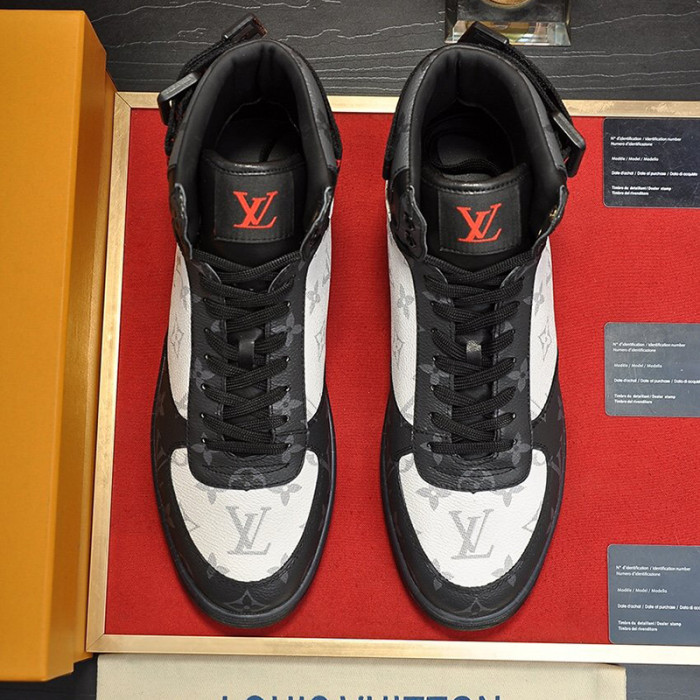 Louis Vuitton Men Shoes Sneakers Casual Luxury Brand RIVOLI SNEAKER BOOT with Original Box