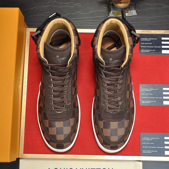 Louis Vuitton Men Shoes Sneakers Casual Luxury Brand RIVOLI SNEAKER BOOT with Original Box