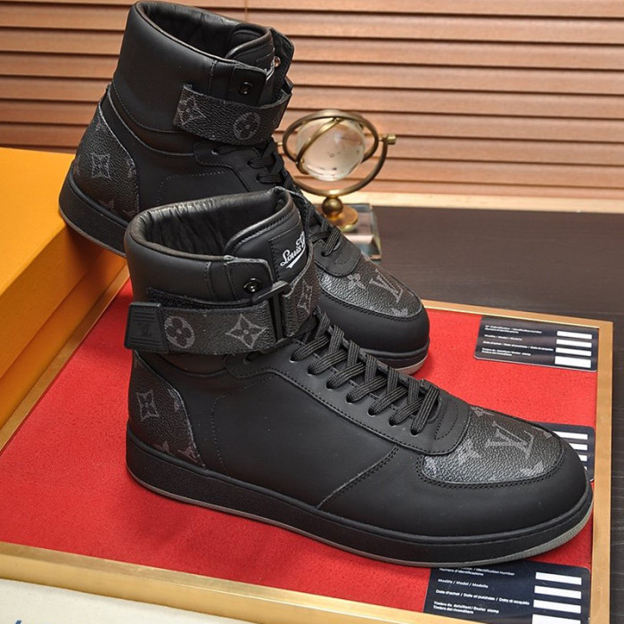 Louis Vuitton Men Shoes Sneakers Casual Luxury Brand RIVOLI SNEAKER BOOT with Original Box