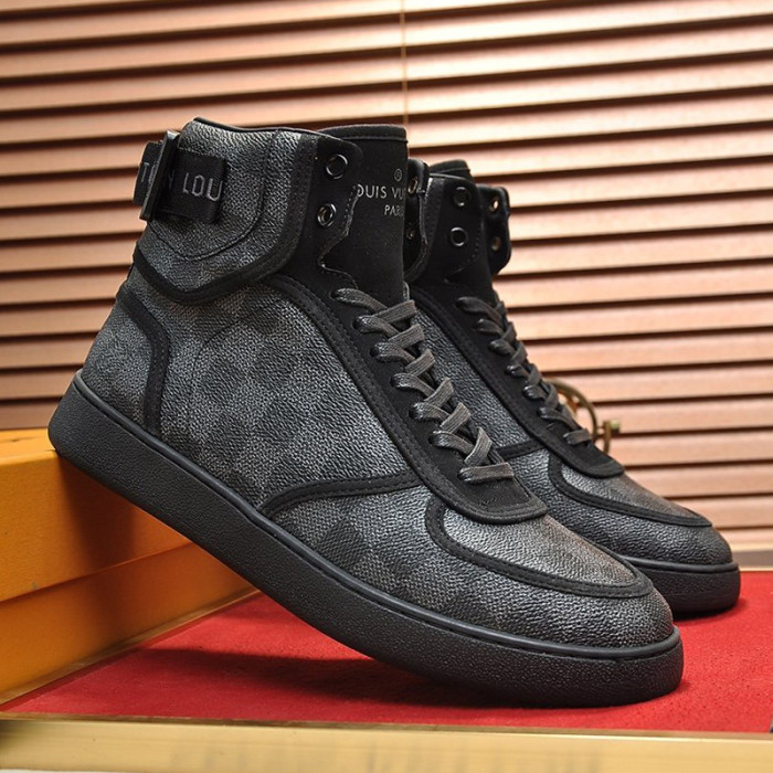 Louis Vuitton Men Shoes Sneakers Casual Luxury Brand RIVOLI SNEAKER BOOT with Original Box