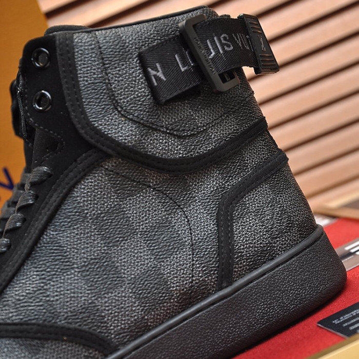 Louis Vuitton Men Shoes Sneakers Casual Luxury Brand RIVOLI SNEAKER BOOT with Original Box
