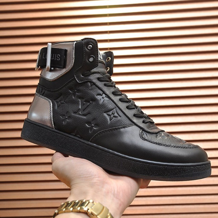 Louis Vuitton Men Shoes Sneakers Casual Luxury Brand RIVOLI SNEAKER BOOT with Original Box