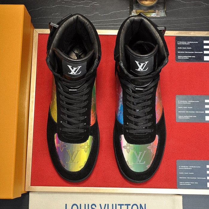 Louis Vuitton Men Shoes Sneakers Casual Luxury Brand RIVOLI SNEAKER BOOT with Original Box