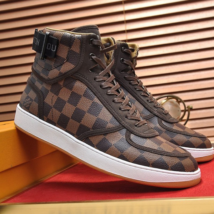 Louis Vuitton Men Shoes Sneakers Casual Luxury Brand RIVOLI SNEAKER BOOT with Original Box