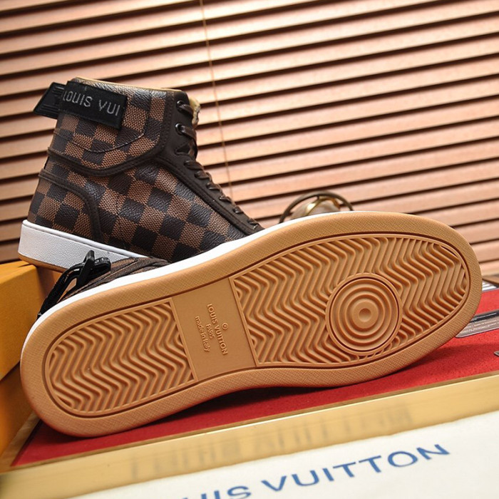 Louis Vuitton Men Shoes Sneakers Casual Luxury Brand RIVOLI SNEAKER BOOT with Original Box