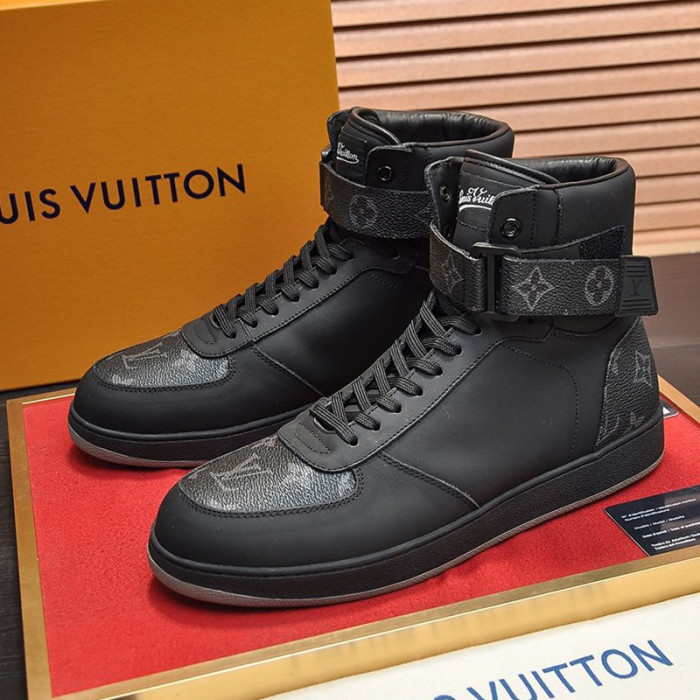 Louis Vuitton Men Shoes Sneakers Casual Luxury Brand RIVOLI SNEAKER BOOT with Original Box