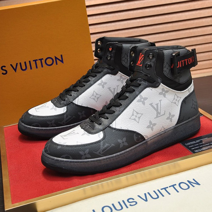 Louis Vuitton Men Shoes Sneakers Casual Luxury Brand RIVOLI SNEAKER BOOT with Original Box