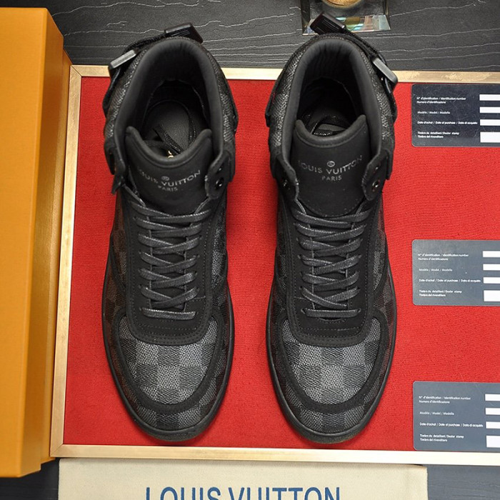 Louis Vuitton Men Shoes Sneakers Casual Luxury Brand RIVOLI SNEAKER BOOT with Original Box