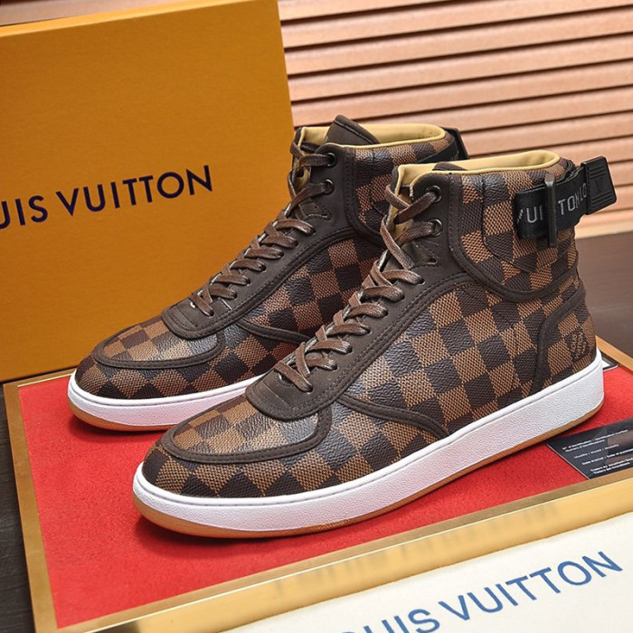 Louis Vuitton Men Shoes Sneakers Casual Luxury Brand RIVOLI SNEAKER BOOT with Original Box