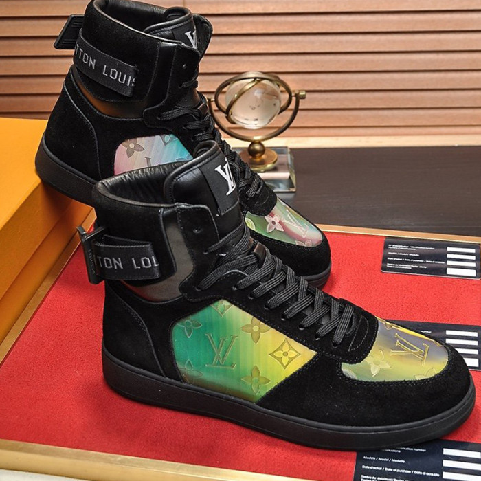 Louis Vuitton Men Shoes Sneakers Casual Luxury Brand RIVOLI SNEAKER BOOT with Original Box