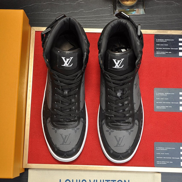 Louis Vuitton Men Shoes Sneakers Casual Luxury Brand RIVOLI SNEAKER BOOT with Original Box