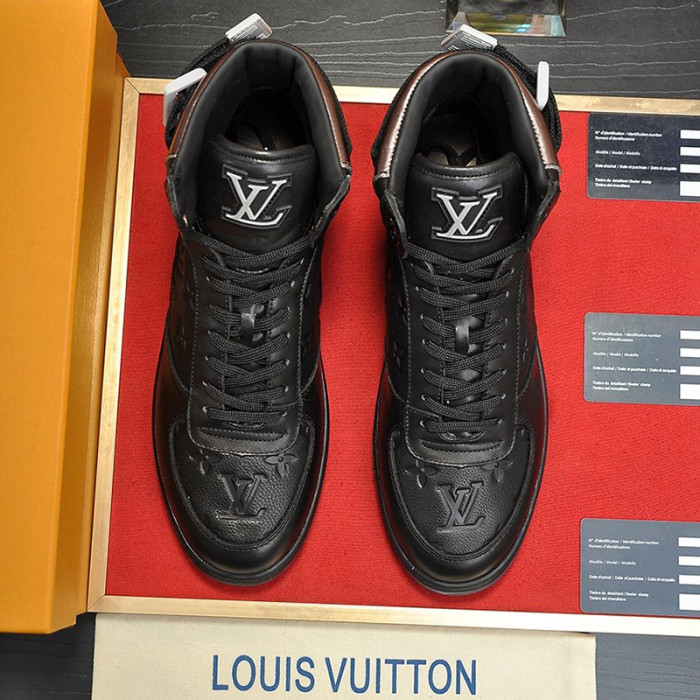 Louis Vuitton Men Shoes Sneakers Casual Luxury Brand RIVOLI SNEAKER BOOT with Original Box