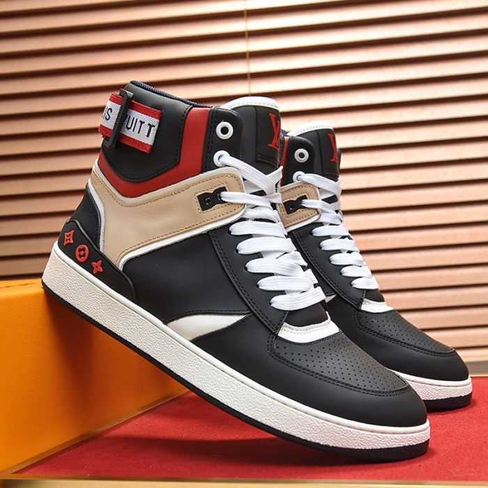 Louis Vuitton Men Shoes Sneakers Casual Luxury Brand RIVOLI SNEAKER BOOT with Original Box