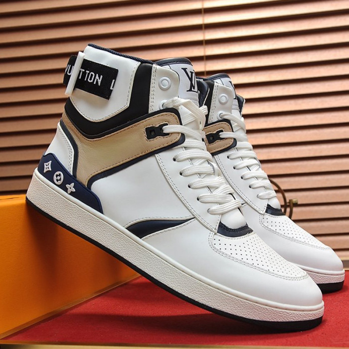 Louis Vuitton Men Shoes Sneakers Casual Luxury Brand RIVOLI SNEAKER BOOT with Original Box